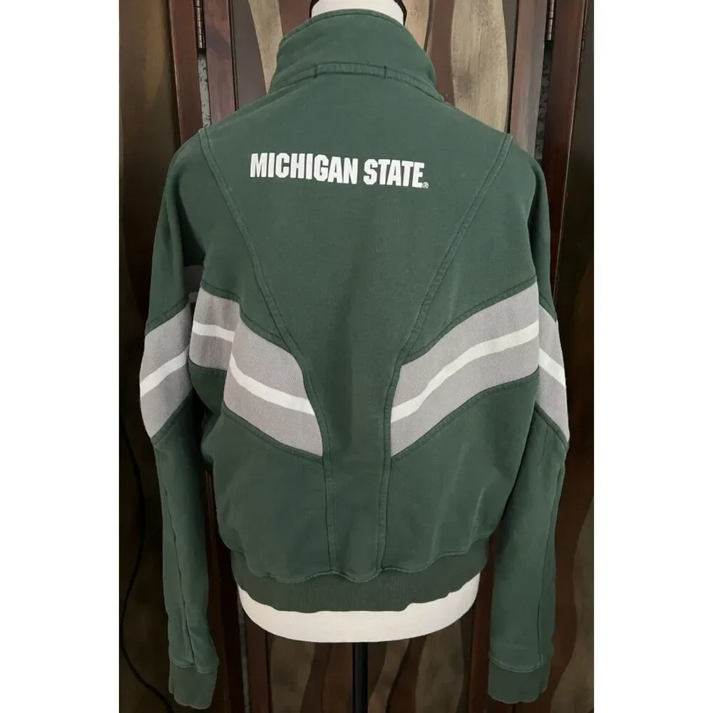Wear by Erin Andrews Michigan State cropped cotton-blend jacket. Size L.